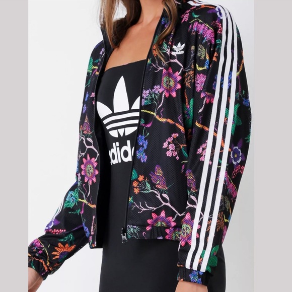 adidas jacket women flower